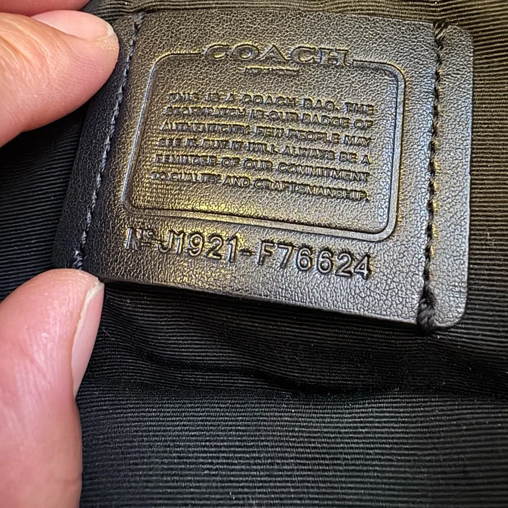 Coach Black Textured Men's Backpack - Picture 2 of 8